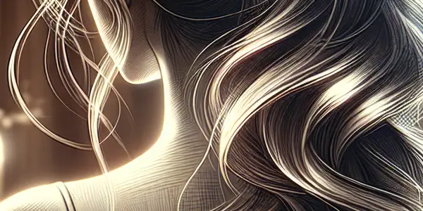 A woman with long, wavy hair in a seductive setting, featuring a messy ponytail and soft, romantic lighting.<a href=